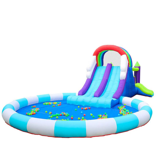 Rainbow Pool and Bounce Castle with Dual Slides / Ball Pit (63102)