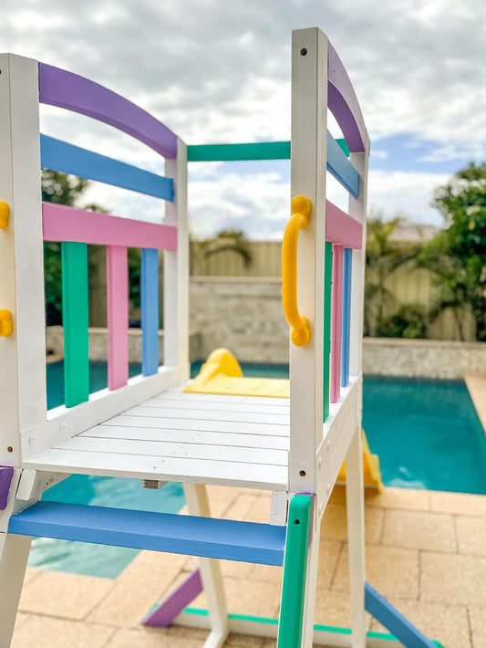 Pool Slide 2.2m with Wooden Frame - Choose your colour slide