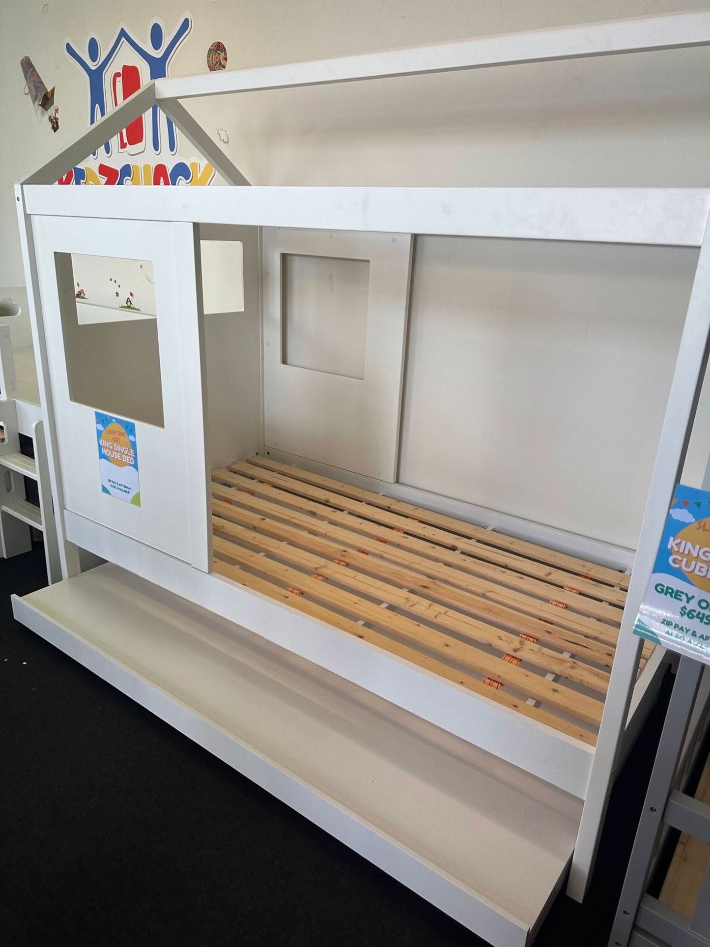 SLEEPY TIME KIDS House Bed with Trundle - King Single