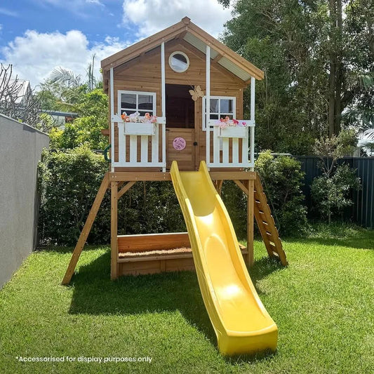 Lifespan Kids Winchester Cubby House with 1.45m Elevation Platform and 3m Yellow Slide