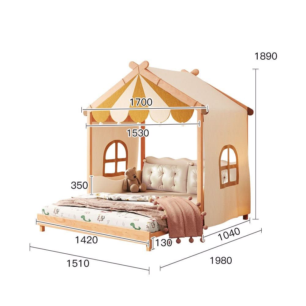 SLEEPY TIME KIDS Wooden Floor Bed Double Size