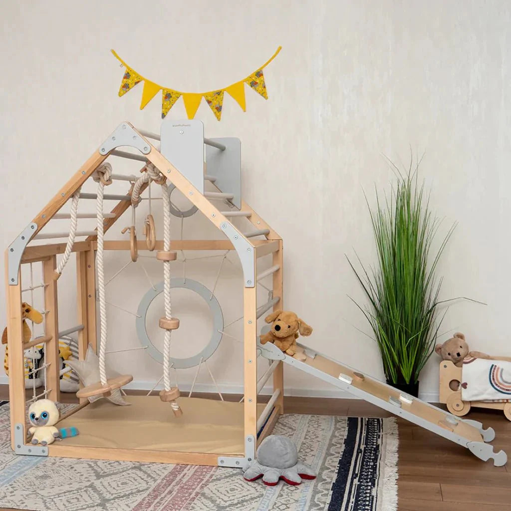 Scandinavian Wooden Climbing Playhouse