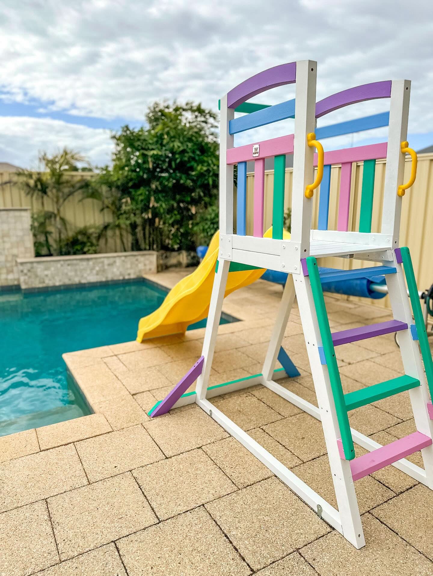 Pool Slide 2.2m with Wooden Frame - Choose your colour slide