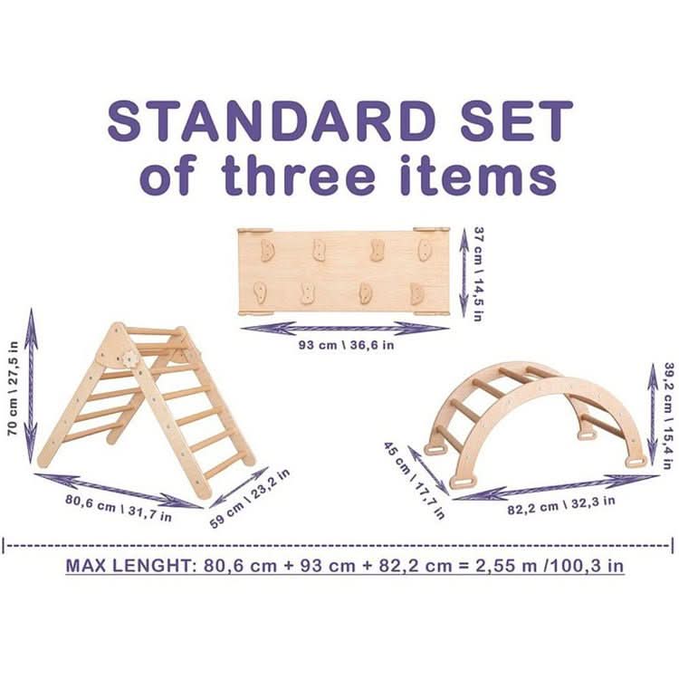 Pikler Ladder and Arch Package (3in1) - VARNISHED WOOD