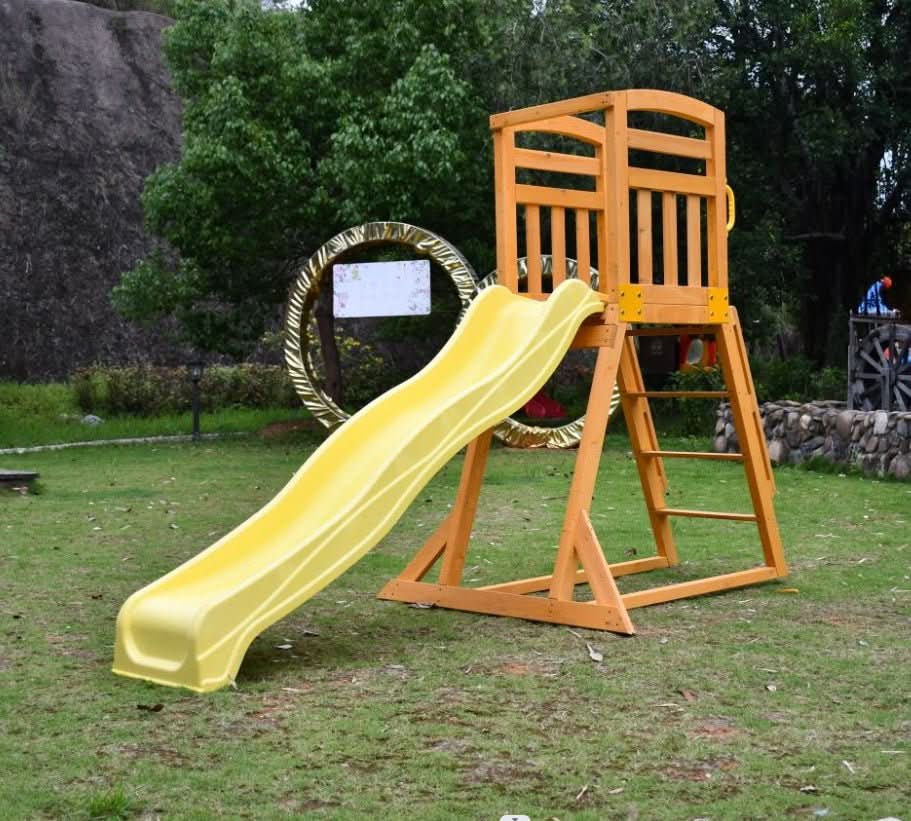 Pool Slide 2.2m with Wooden Frame - Choose your colour slide