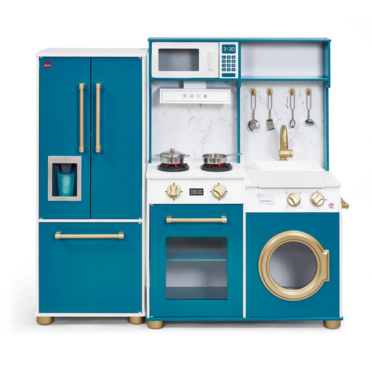 Bakehouse Traditional Wooden Kitchen with Fridge – Oxford Blue