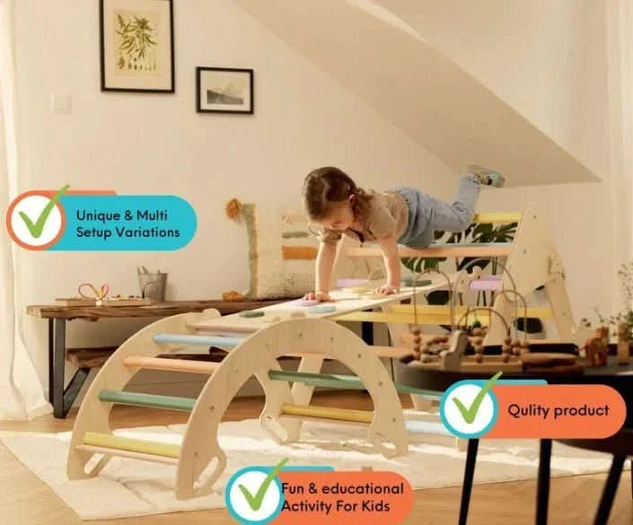 Pikler Ladder and Arch Package (3in1) - VARNISHED WOOD