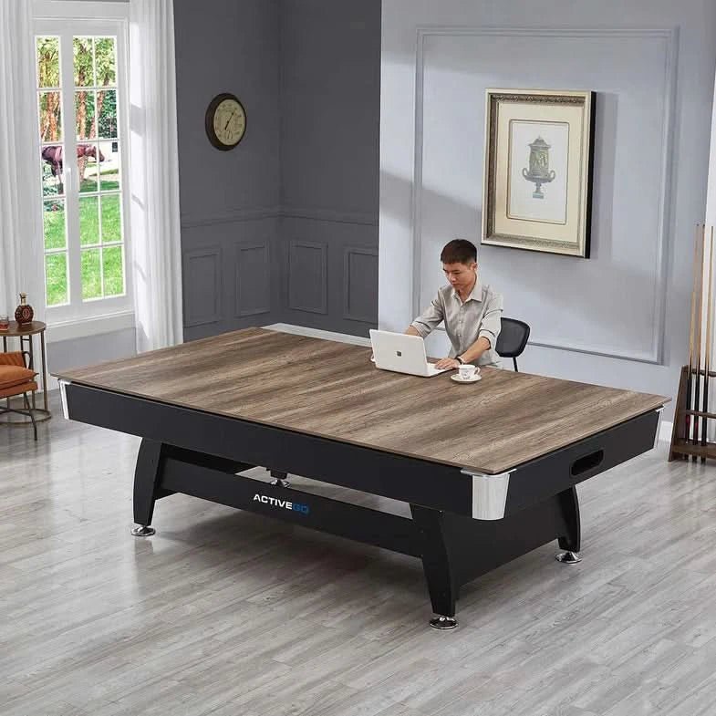 ActiveGo BreakShot 7ft High Speed Velvet Cloth Pool and Billiards Table with Ball Return, Solid Legs, 3-IN-1 Top for Table Tennis, full table Table Tennis and Pool  Pool Cues, Balls and Accessories Included
