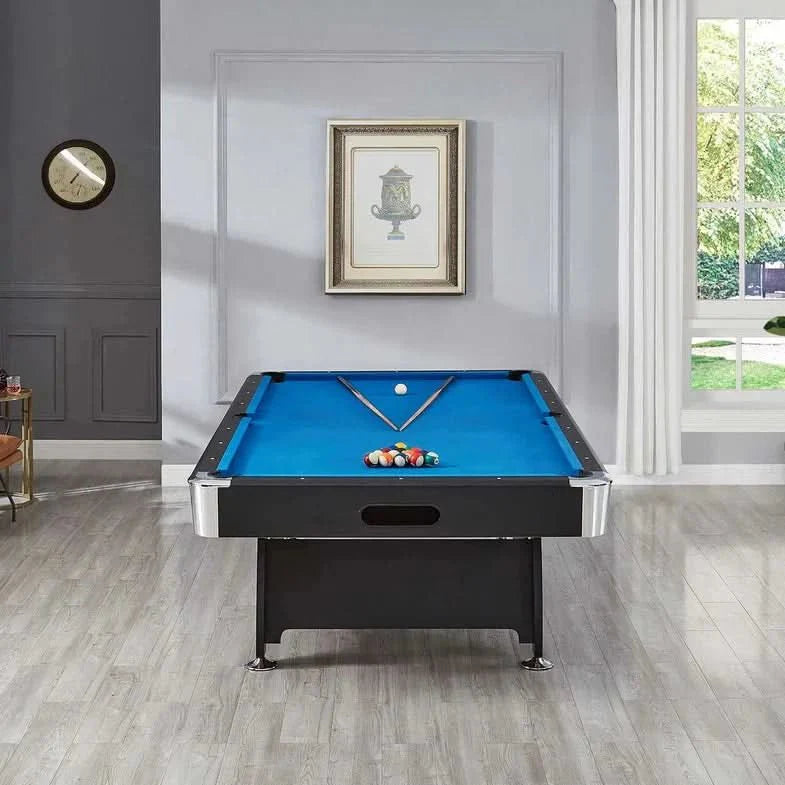 ActiveGo BreakShot 7ft High Speed Velvet Cloth Pool and Billiards Table with Ball Return, Solid Legs, 3-IN-1 Top for Table Tennis, full table Table Tennis and Pool  Pool Cues, Balls and Accessories Included