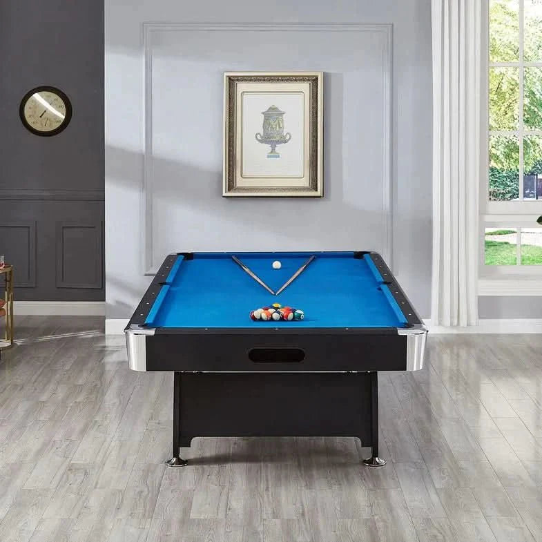 ActiveGo BreakShot 7ft High Speed Velvet Cloth Pool and Billiards Table with Ball Return, Solid Legs, and Pool Cues, Balls and Accessories Included