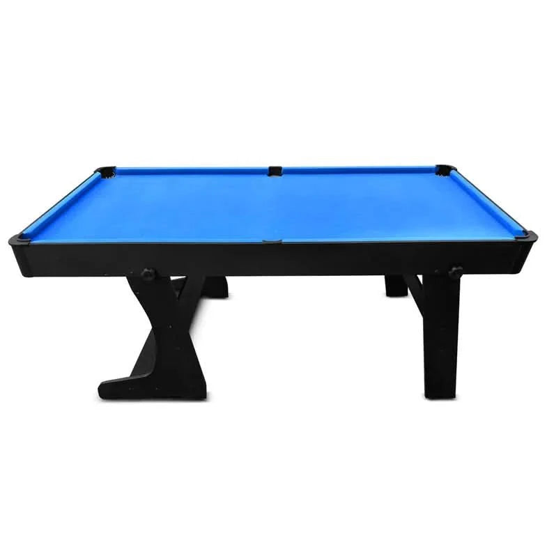 ActiveGo BreakShot Fold Up High-speed blue velvet cloth Pool and Billiards Table, Comes with 8/9 Ball Set, Triangle, 2 Wooden Pool Cues, Surface Brush and 2 Tip Chalks