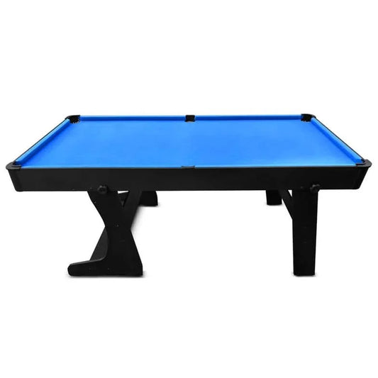 ActiveGo BreakShot Fold Up High-speed blue velvet cloth Pool and Billiards Table, Comes with 8/9 Ball Set, Triangle, 2 Wooden Pool Cues, Surface Brush and 2 Tip Chalks