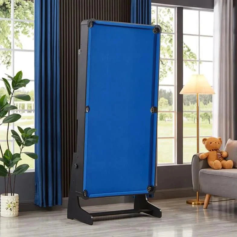 ActiveGo BreakShot Fold Up High-speed blue velvet cloth Pool and Billiards Table, Comes with 8/9 Ball Set, Triangle, 2 Wooden Pool Cues, Surface Brush and 2 Tip Chalks
