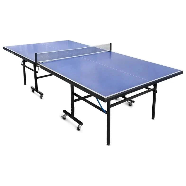 ActiveGo RallyStrike Steel Framed, Regulation Sized, Foldable Table Tennis Ping Pong Table with Roll Away Design, Bats, Net and Ball Included