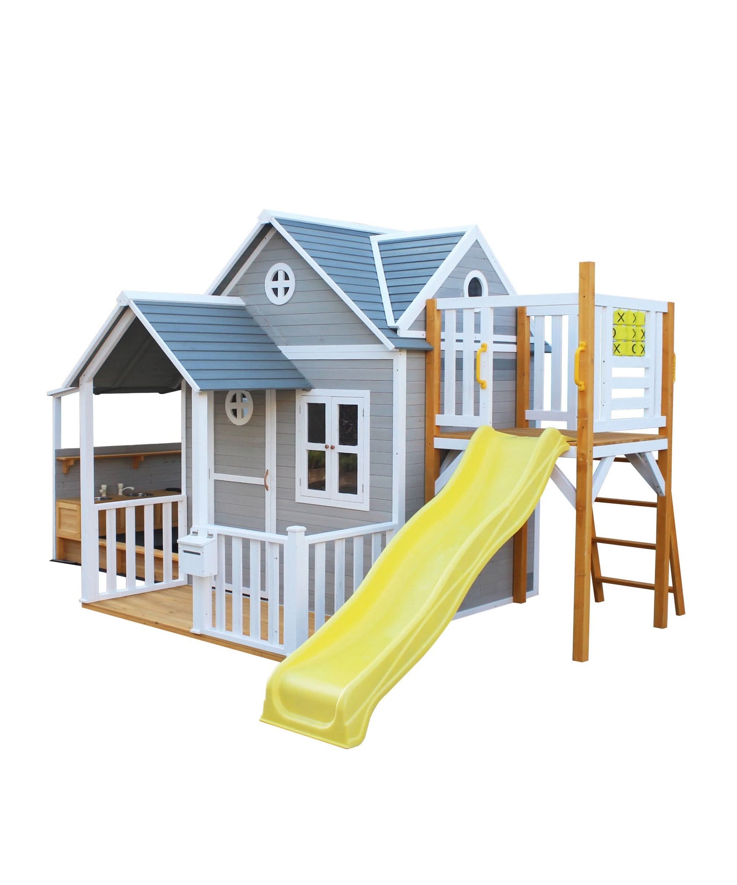 Jolly Shack Cubby House with Mud Kitchen & Swing Set
