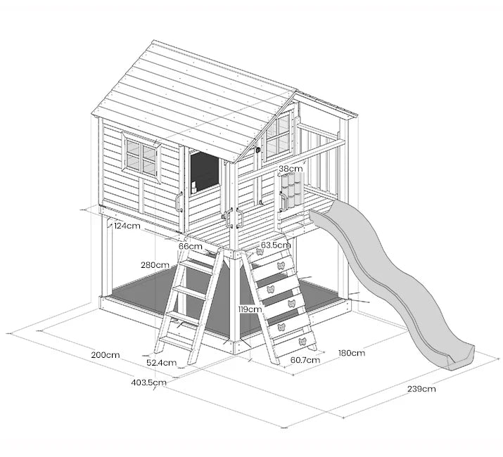 Lifespan Kids Warrigal Cubby House - Yellow Slide