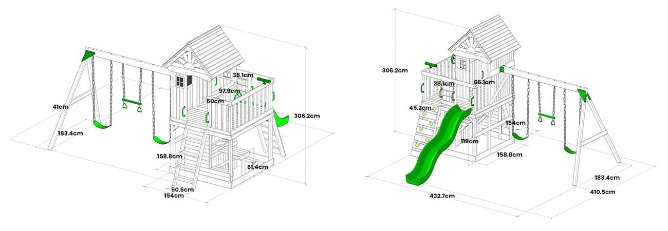 Lifespan Kids Coventry Play Centre Set with 2.2m Green Slide