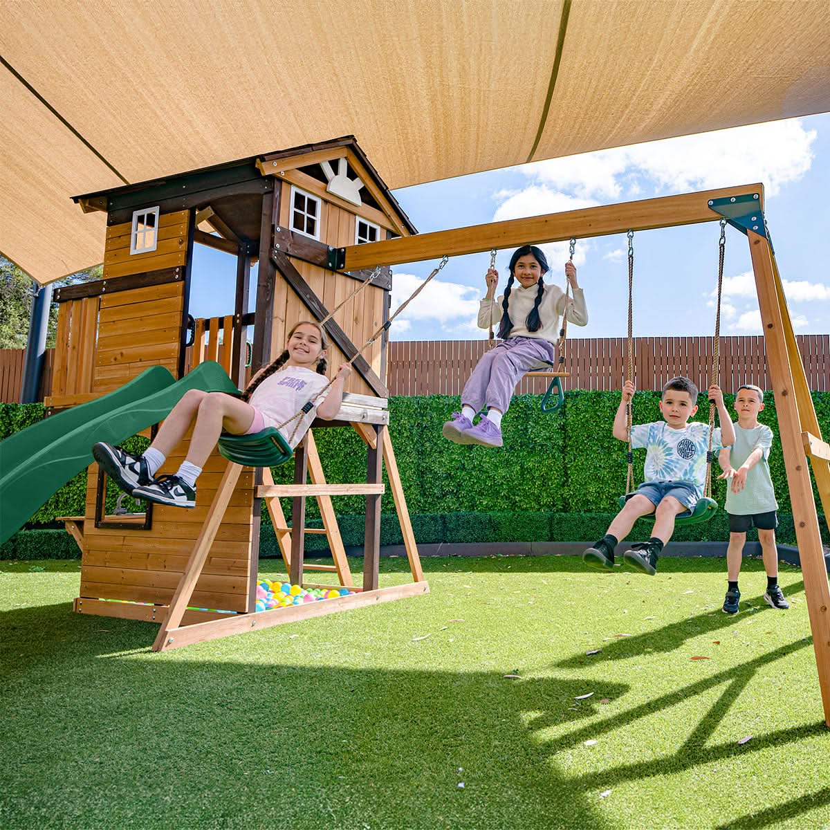 Lifespan Kids Darlington Play Centre Set with 2.2m Green Slide