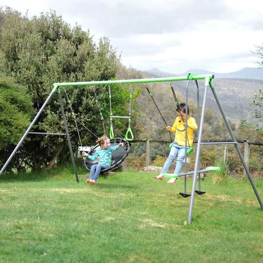 Lifespan Kids Lynx 4 Station Swing Set with Slippery Slide