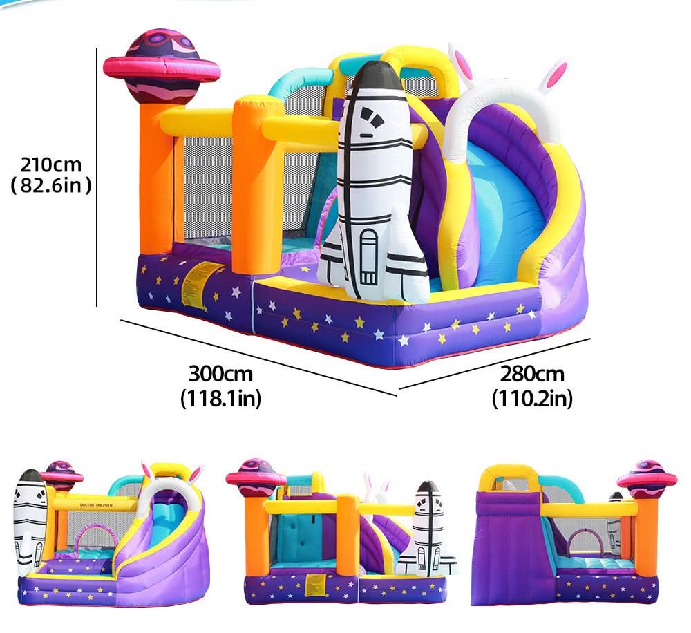 Space Inflatable Bouncy Castle with Slide and Pool / Ball Pit (72039)