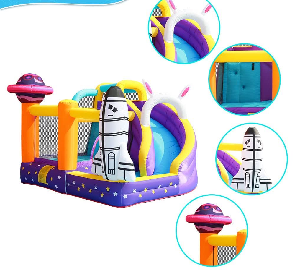 Space Inflatable Bouncy Castle with Slide and Pool / Ball Pit (72039)
