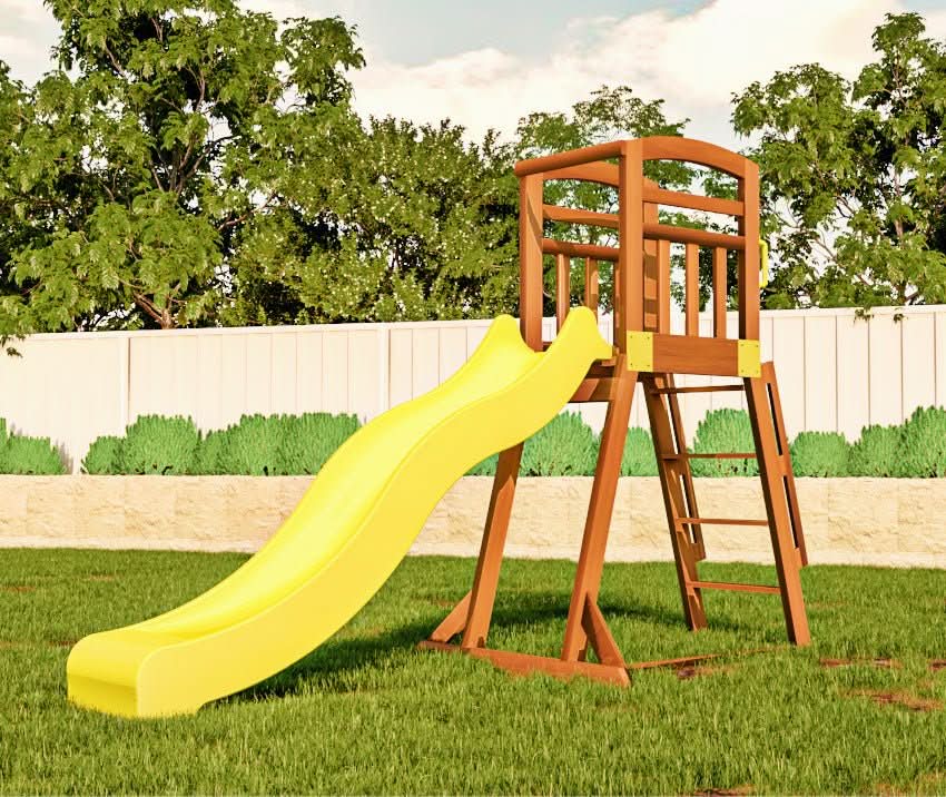 Pool Slide 2.2m with Wooden Frame - Choose your colour slide
