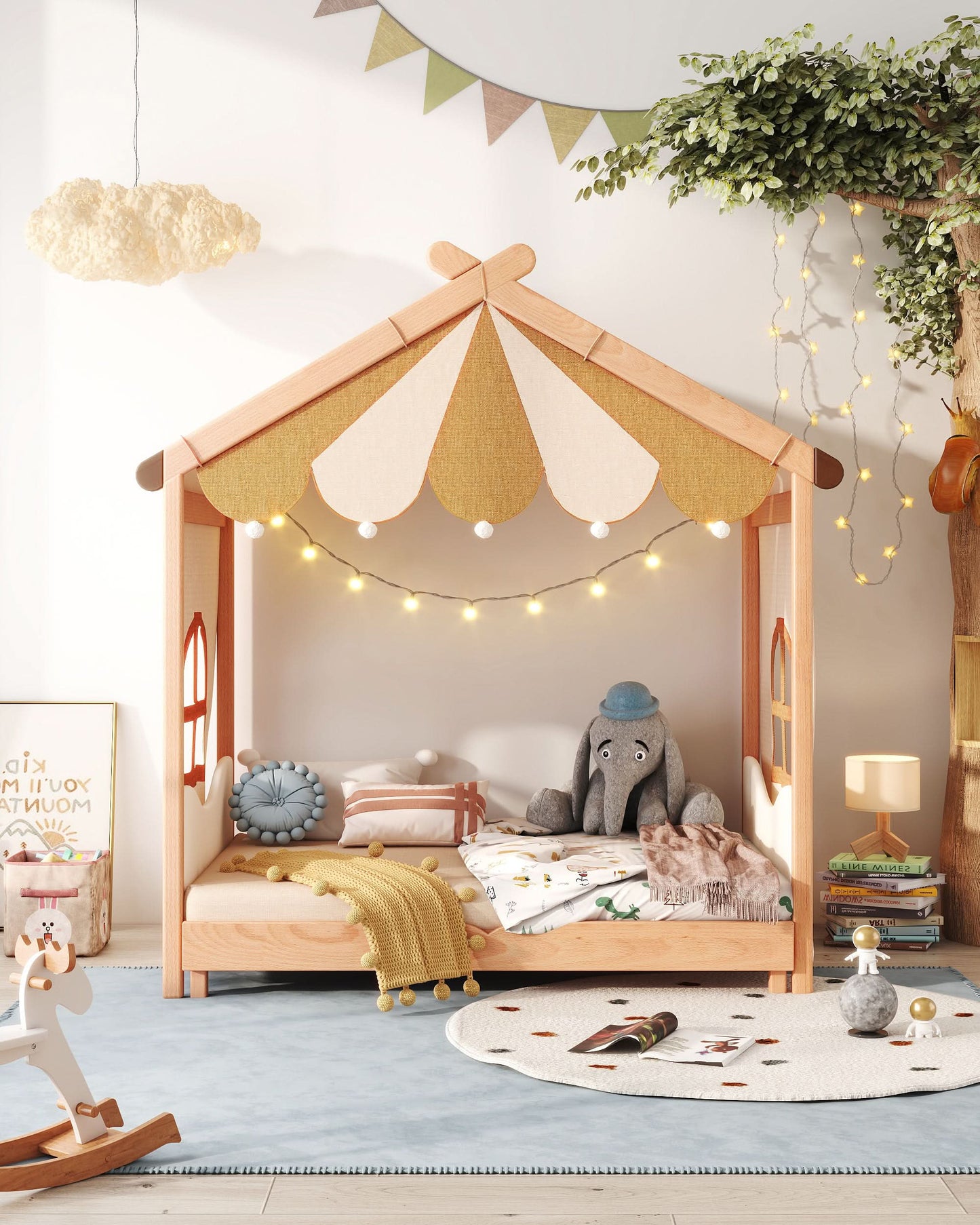 LAYBY - SLEEPY TIME KIDS Wooden Floor Bed Double Size ($1599)