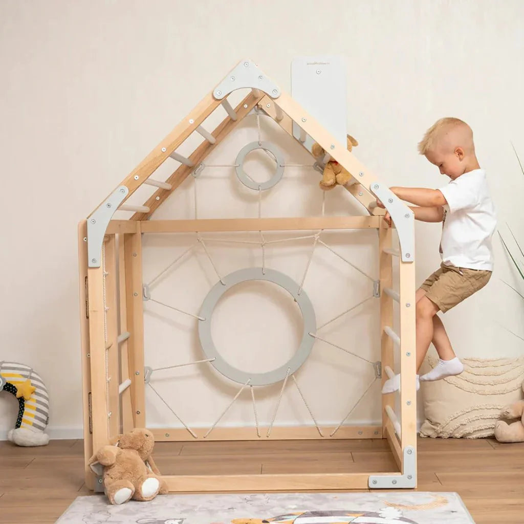 Scandinavian Wooden Climbing Playhouse