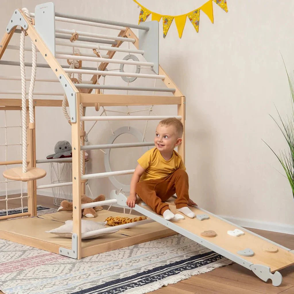 Scandinavian Wooden Climbing Playhouse