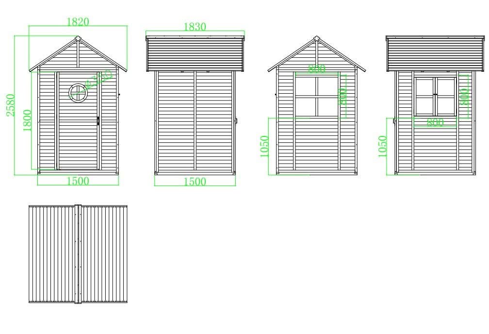 Pool Beach Change House Storage Shed ONLY