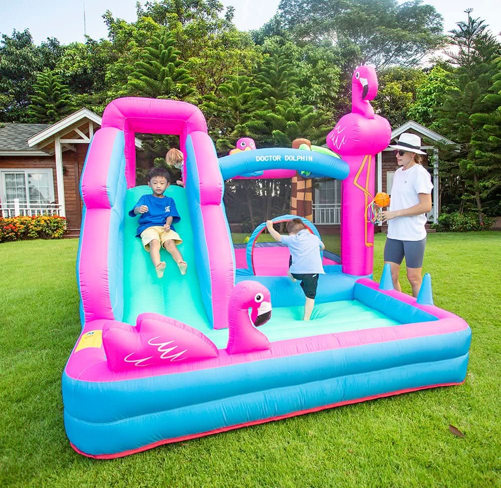 Flamingo Fun Inflatable with Slide and Pool (72044)
