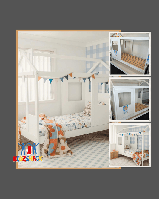 SLEEPY TIME KIDS House Bed with Trundle -  King Single
