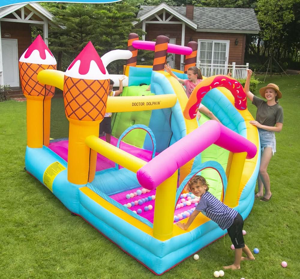 Candy Inflatable Bouncy Castle with Slide and Ball Pit (72043)