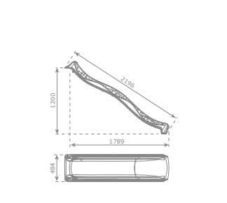 Plastic Water Slide 2.2m Assorted Colours